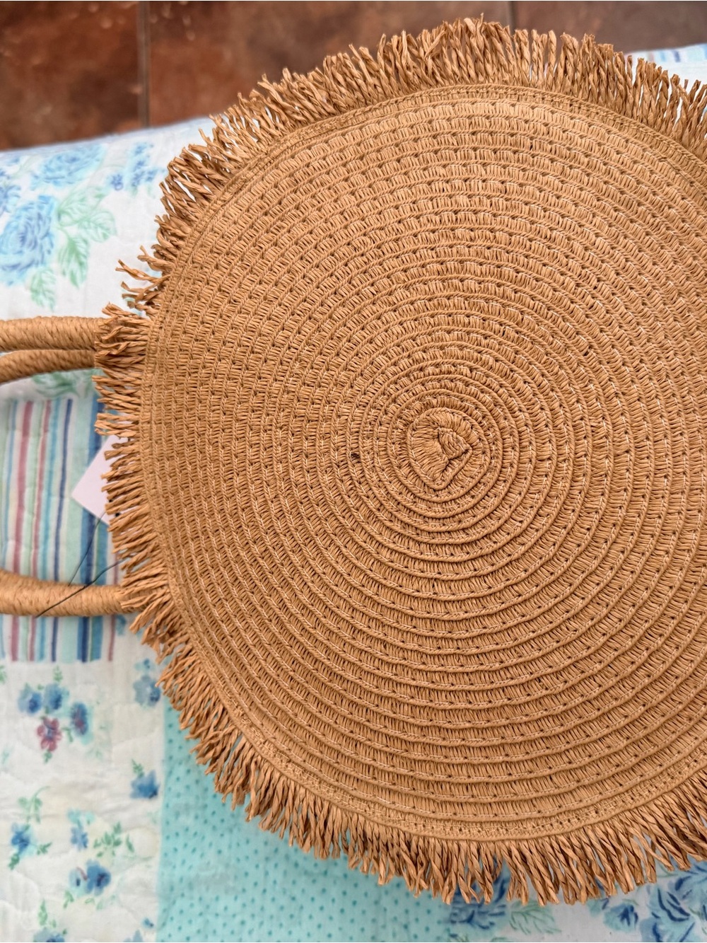 LC Lauren Conrad Round Woven Shoulder Bag - Tan